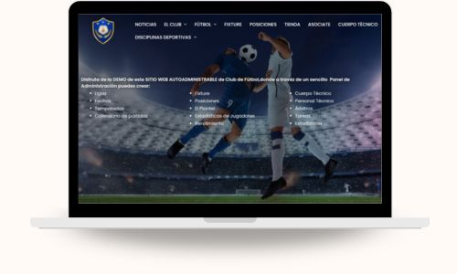 diseño de pagina web para club deportivo